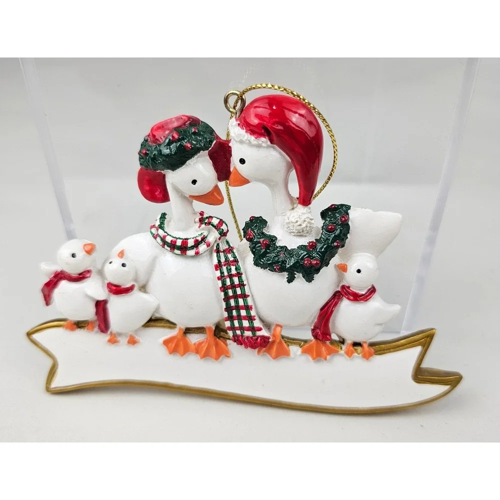 Holiday Goose Family Ornament Christmas Tree Decoration Festive Geese Banner‎